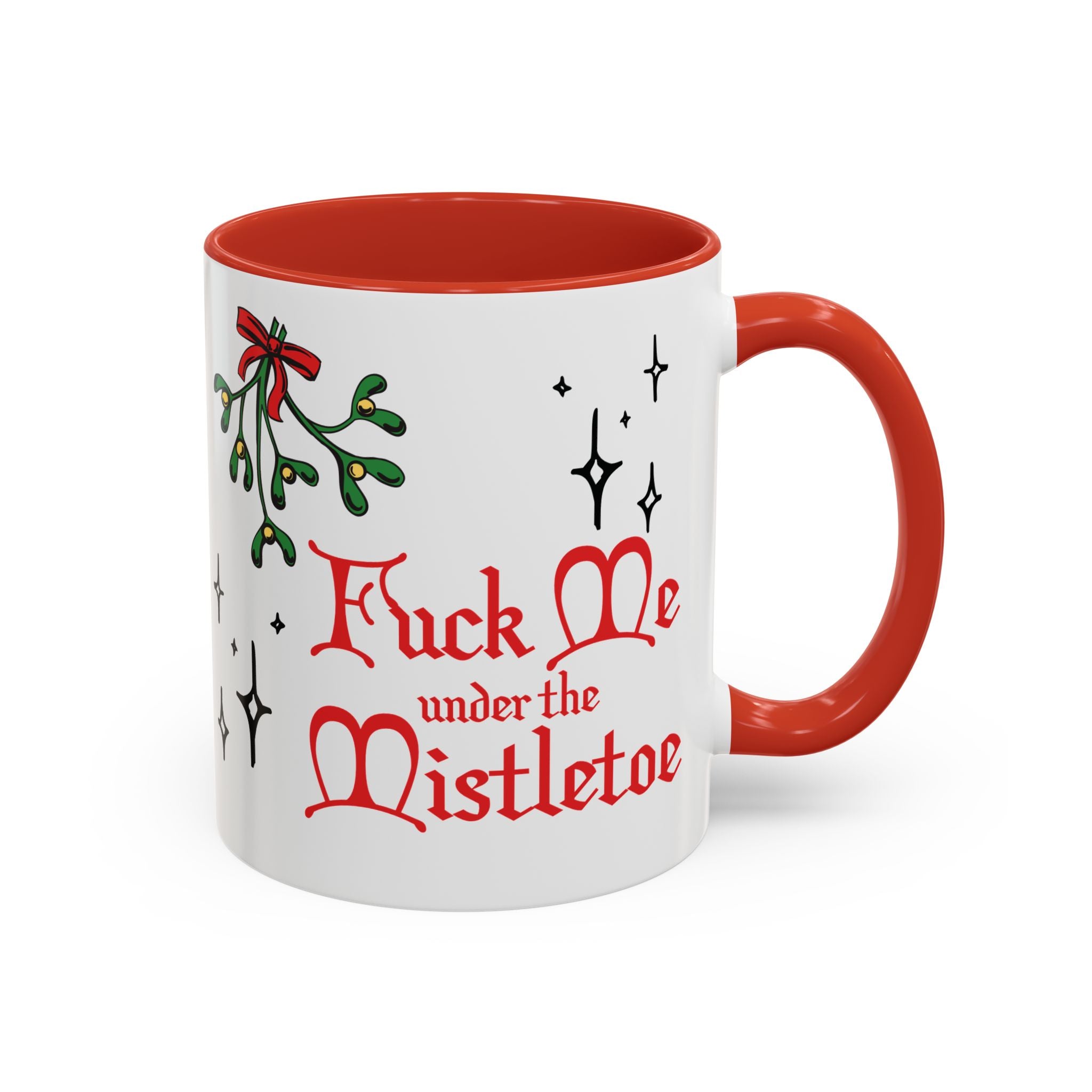 Fuck Me Under the Mistletoe - Retro Christmas Mug Mug Restrained Grace   