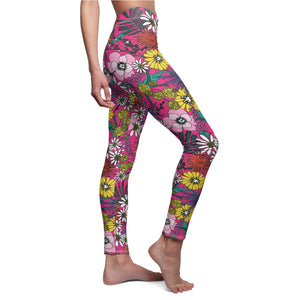 Shaggin' Wagon Floral Soft Touch Leggings Leggings Restrained Grace XS White stitching 