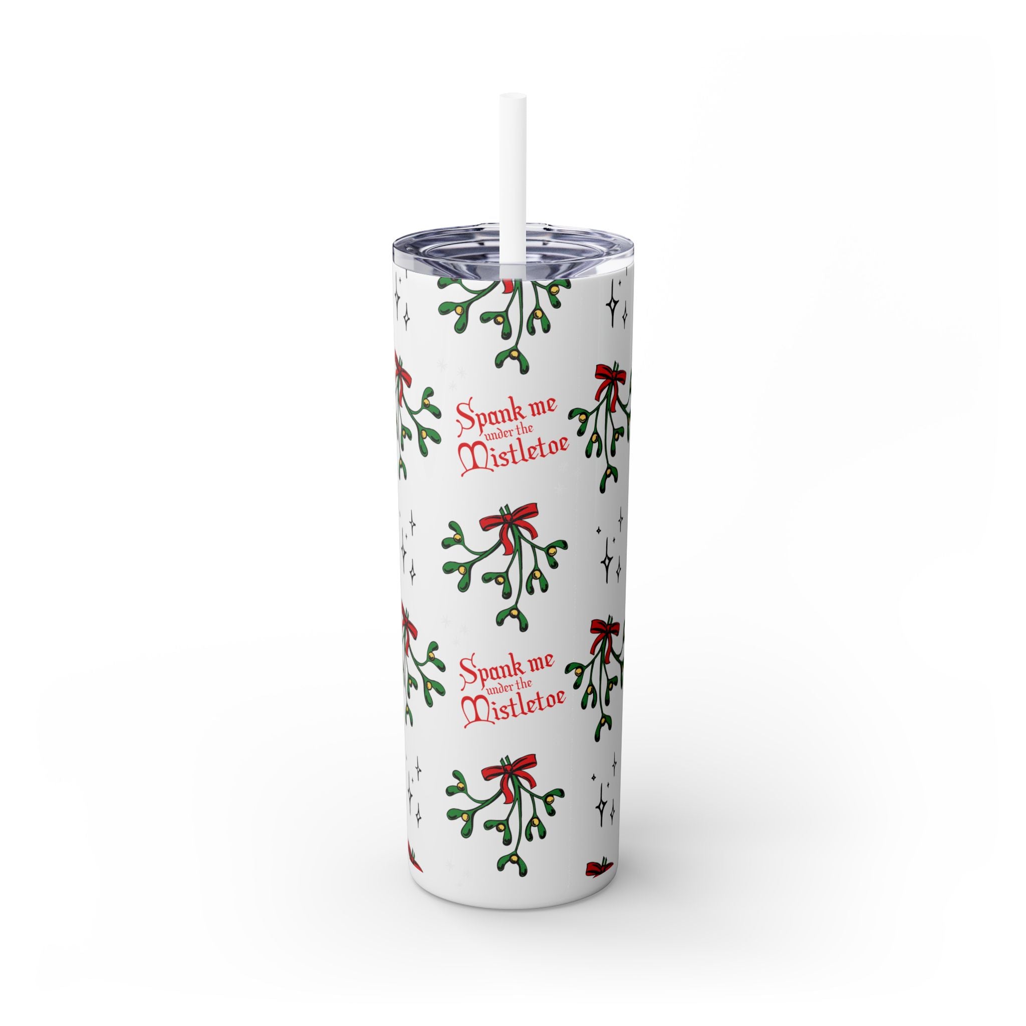 Spank Me Under the Mistletoe - Insulated Steel Tumbler, 20oz Mug Printify Glossy White 20oz