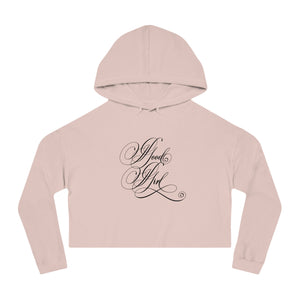 Good Girl Calligraphy Cropped Hoodie Sweatshirt Hoodie Printify Blush XS 