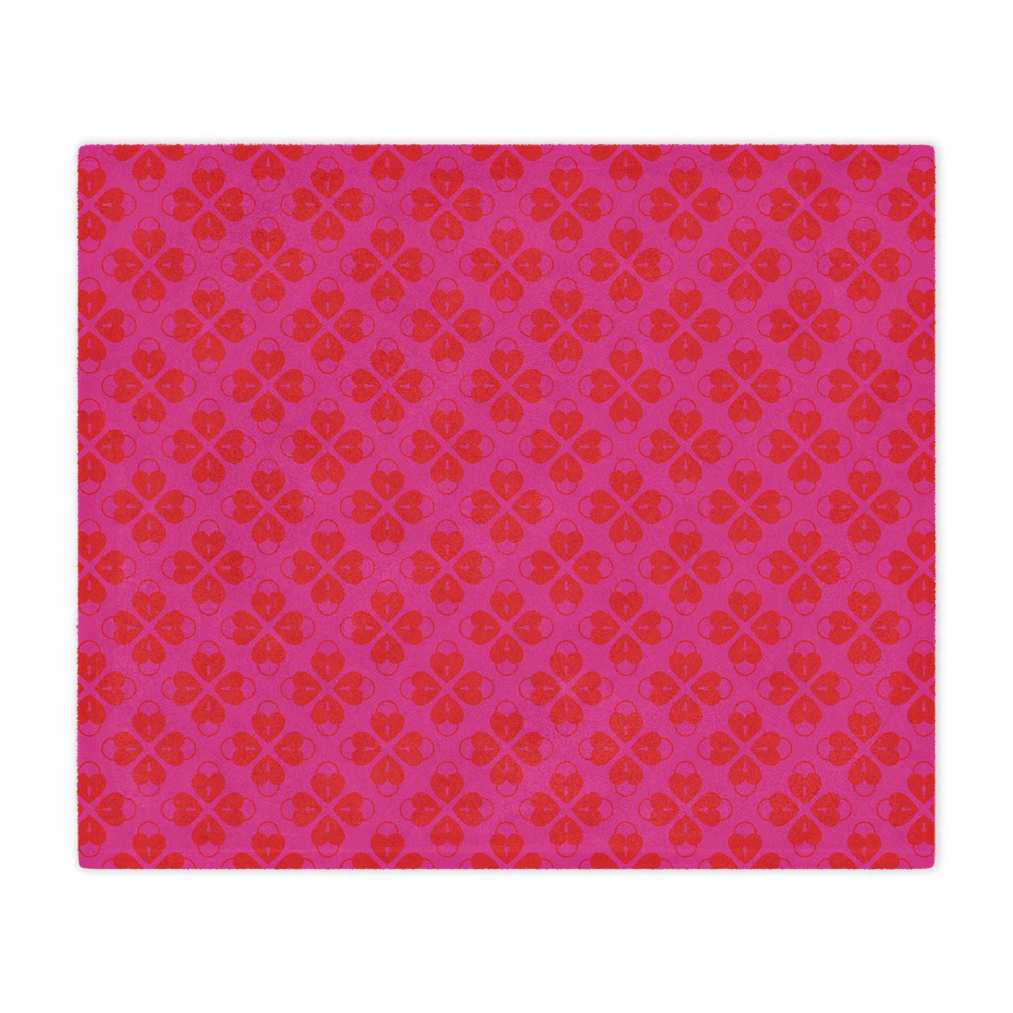 Signature Heart Lock Microfiber Blanket - Red & Pink Blanket Restrained Grace   