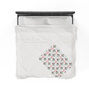 Spank Me Under the Mistletoe - Velveteen Blanket Blanket Printify