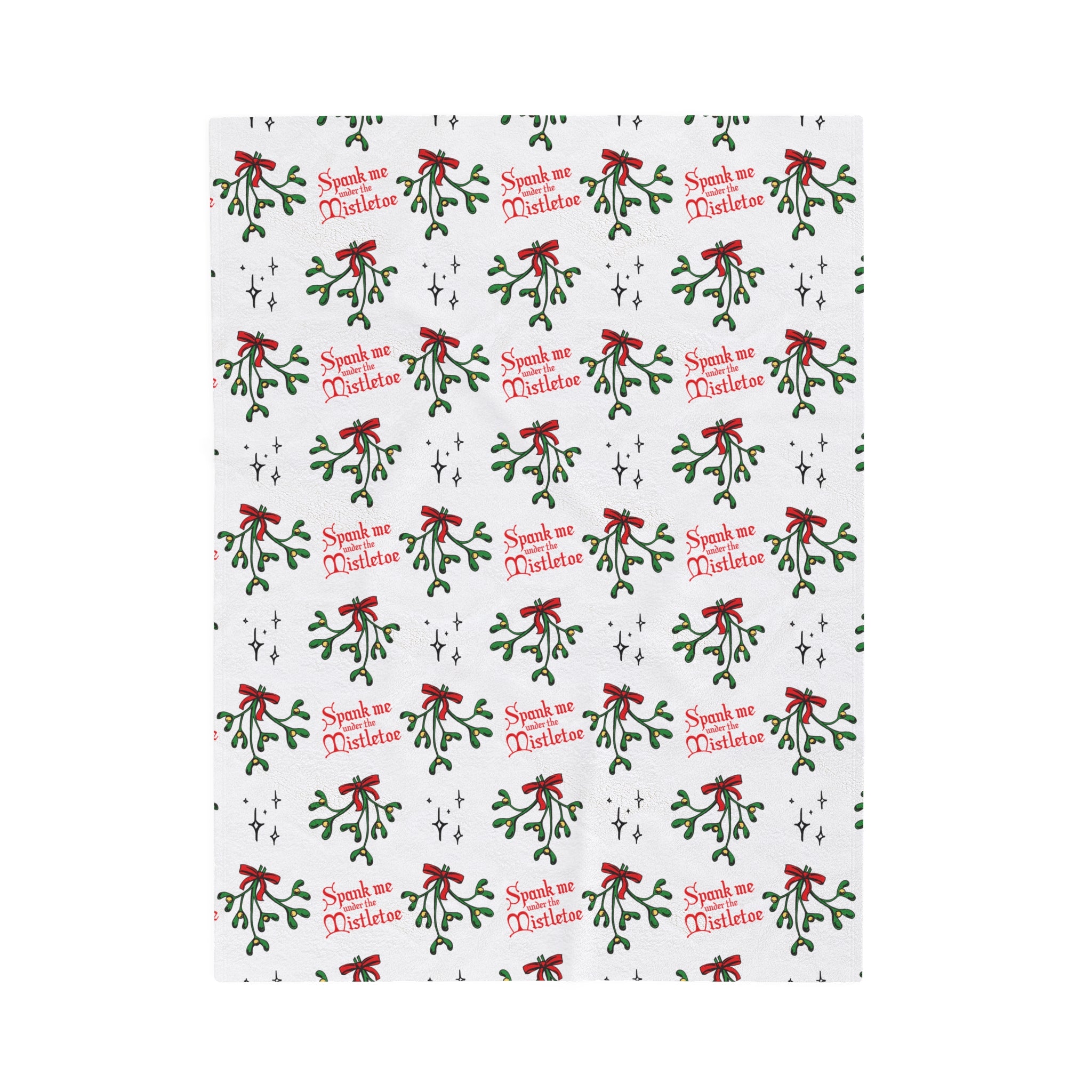 Spank Me Under the Mistletoe - Velveteen Blanket Blanket Printify 30" × 40"