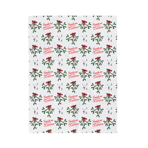 Spank Me Under the Mistletoe - Velveteen Blanket Blanket Printify 30" × 40"