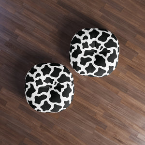 Cow Print Tufted BDSM Kneeling Cushion Cushion Restrained Grace   