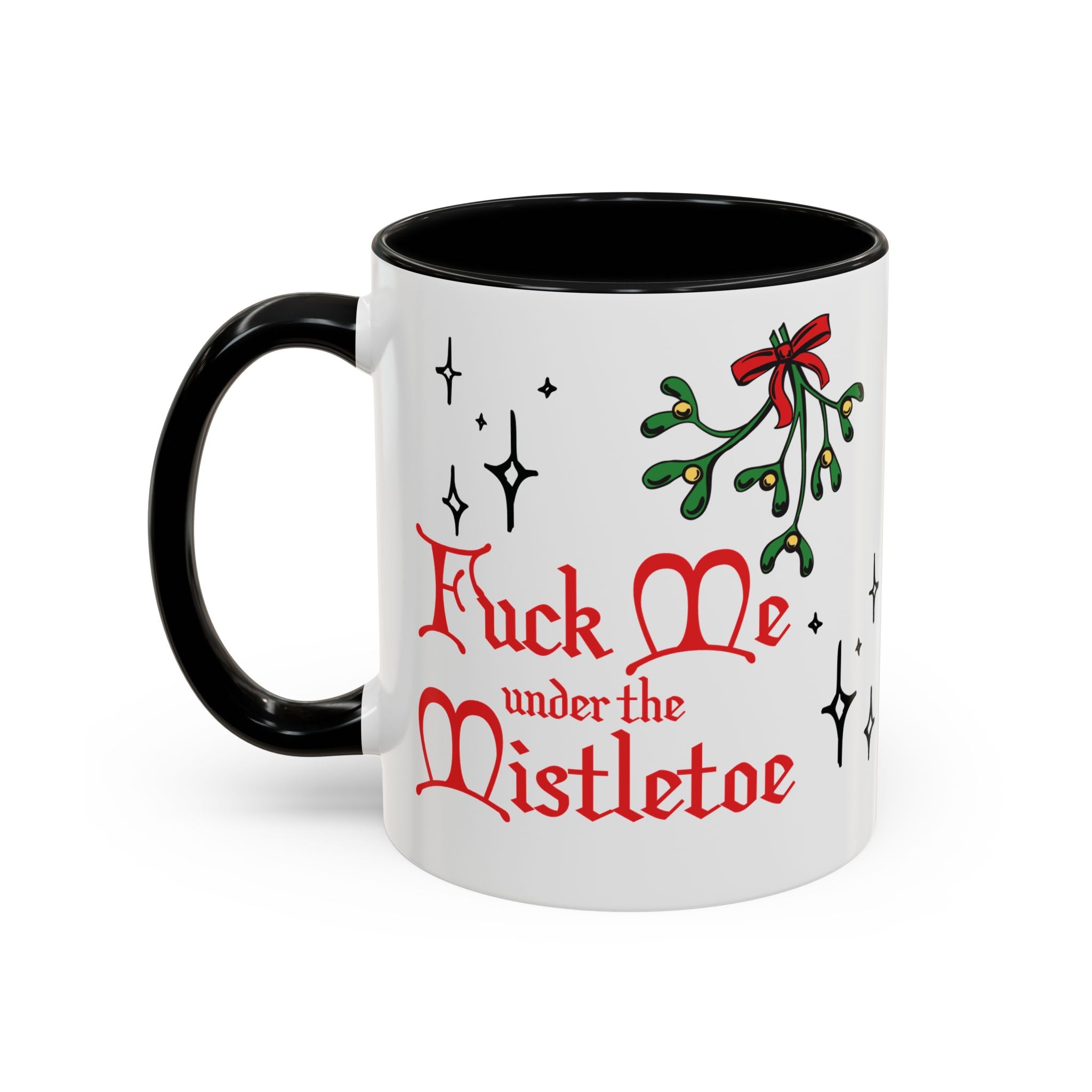 Fuck Me Under the Mistletoe - Retro Christmas Mug Mug Restrained Grace   