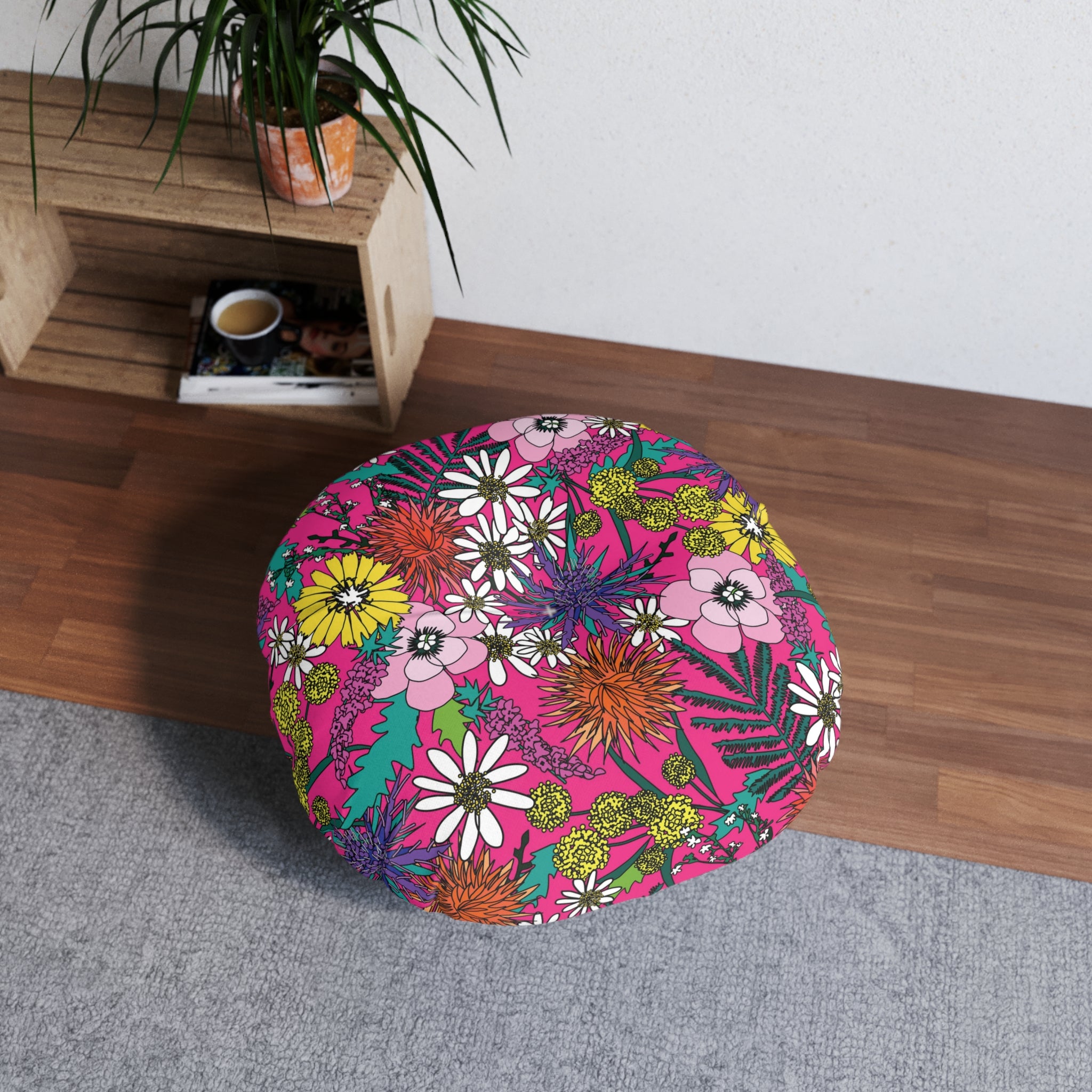 Shaggin' Wagon Floral Tufted BDSM Kneeling Cushion Cushion Restrained Grace 26" × 26"  