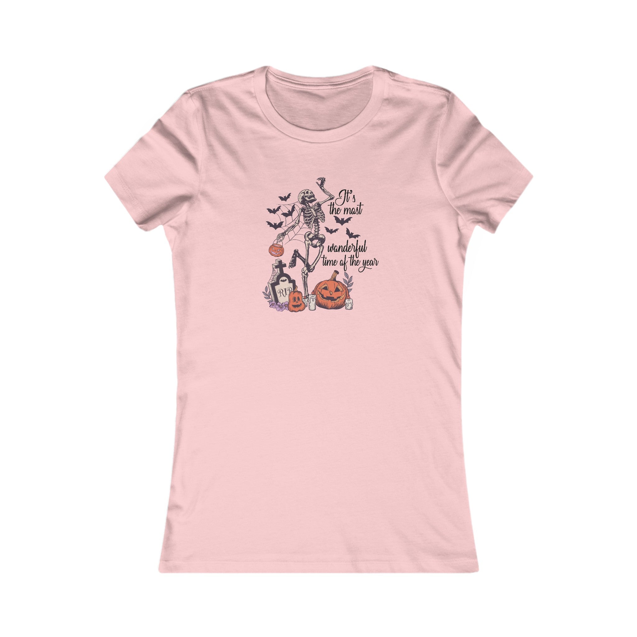 Most Wonderful Time of the Year - Vintage Halloween Femme Fit Tee T-Shirt Restrained Grace S Pink 