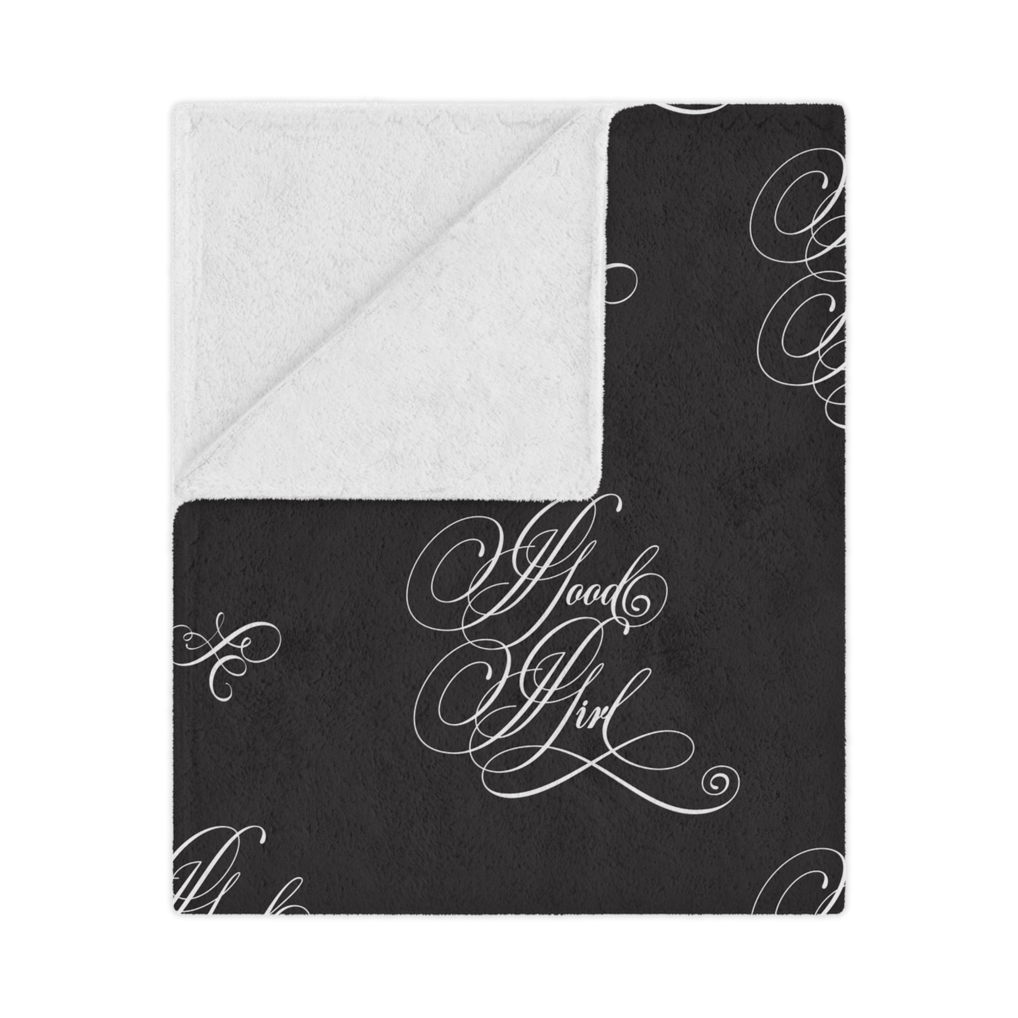 Good Girl Calligraphy Microfiber Blanket Blanket Restrained Grace 50" × 60"  