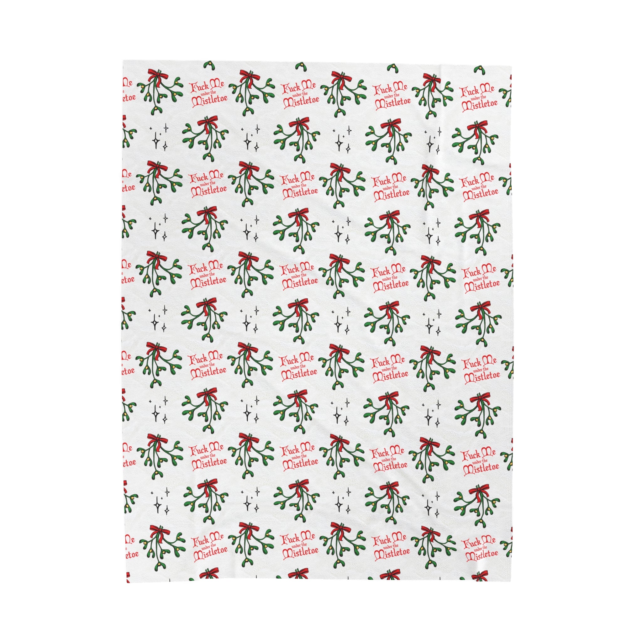 Fuck Me Under the Mistletoe - Velveteen Blanket All Over Prints Printify 60" × 80"  