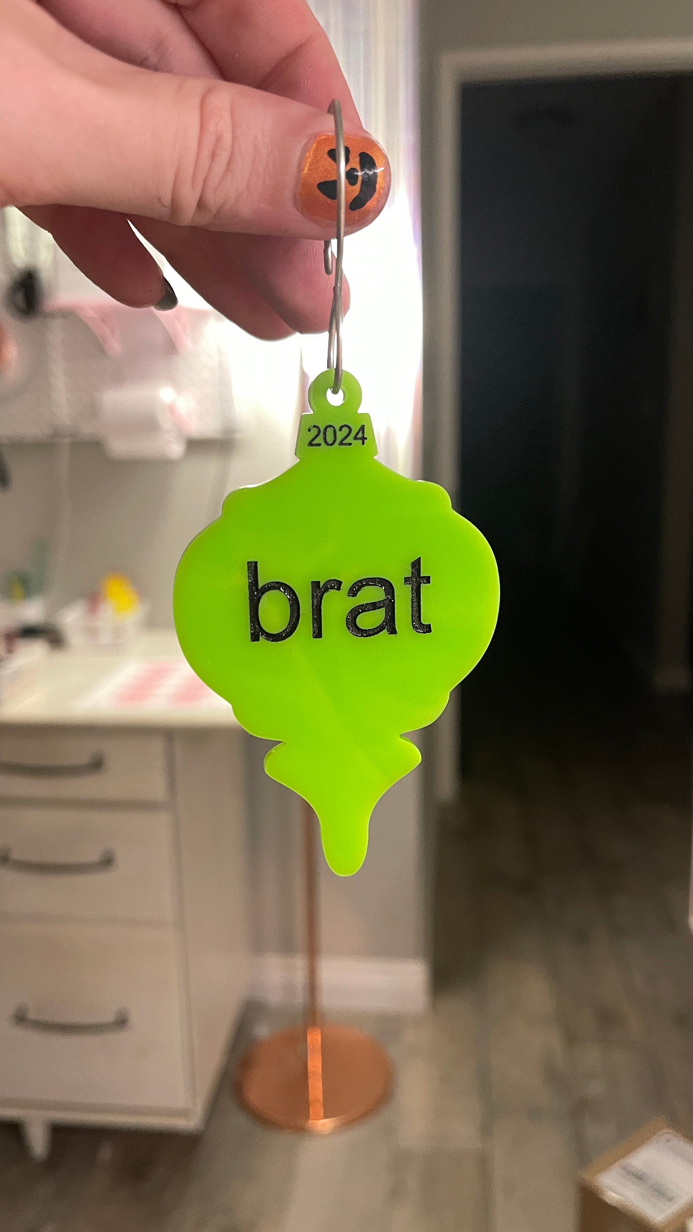 Brat Green Retro Christmas Ornament 2024 Ornament Restrained Grace   