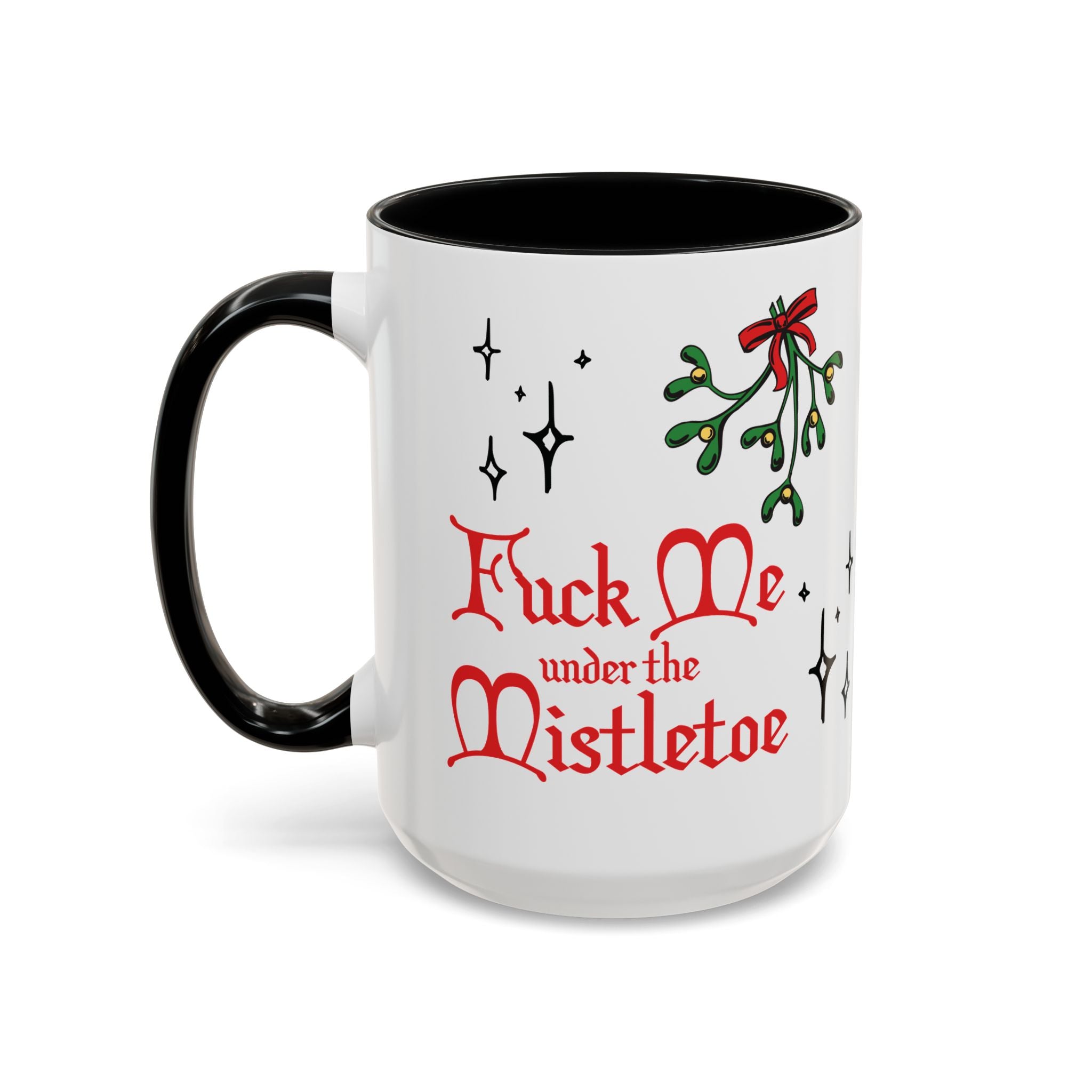 Fuck Me Under the Mistletoe - Retro Christmas Mug Mug Restrained Grace   