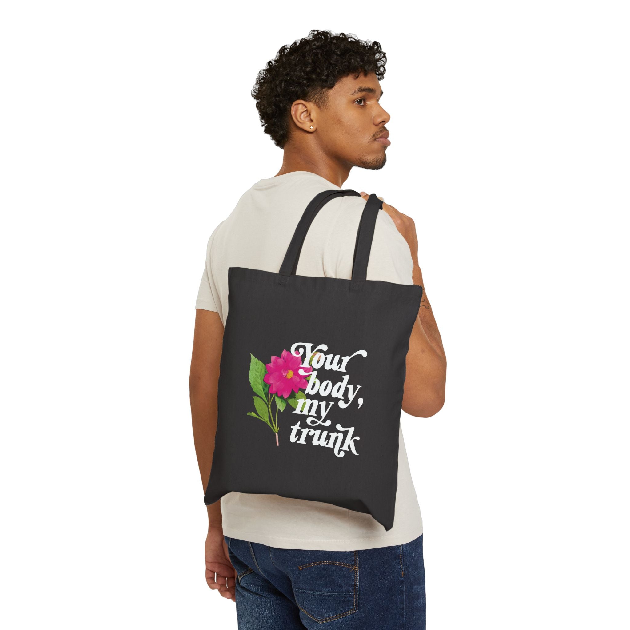 Your Body, My Trunk Cotton Canvas Tote Bag Bags Printify