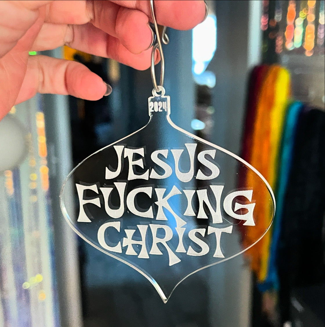 Jesus Fucking Christ 2024 Retro Christmas Ornament Ornament Restrained Grace   