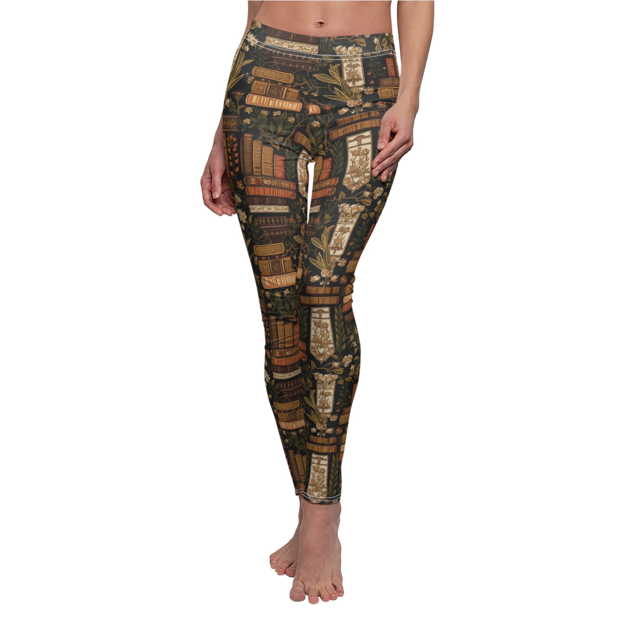 Dark Academia Floral Soft Touch Leggings Leggings Restrained Grace   