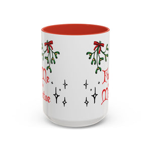 Fuck Me Under the Mistletoe - Retro Christmas Mug Mug Restrained Grace   