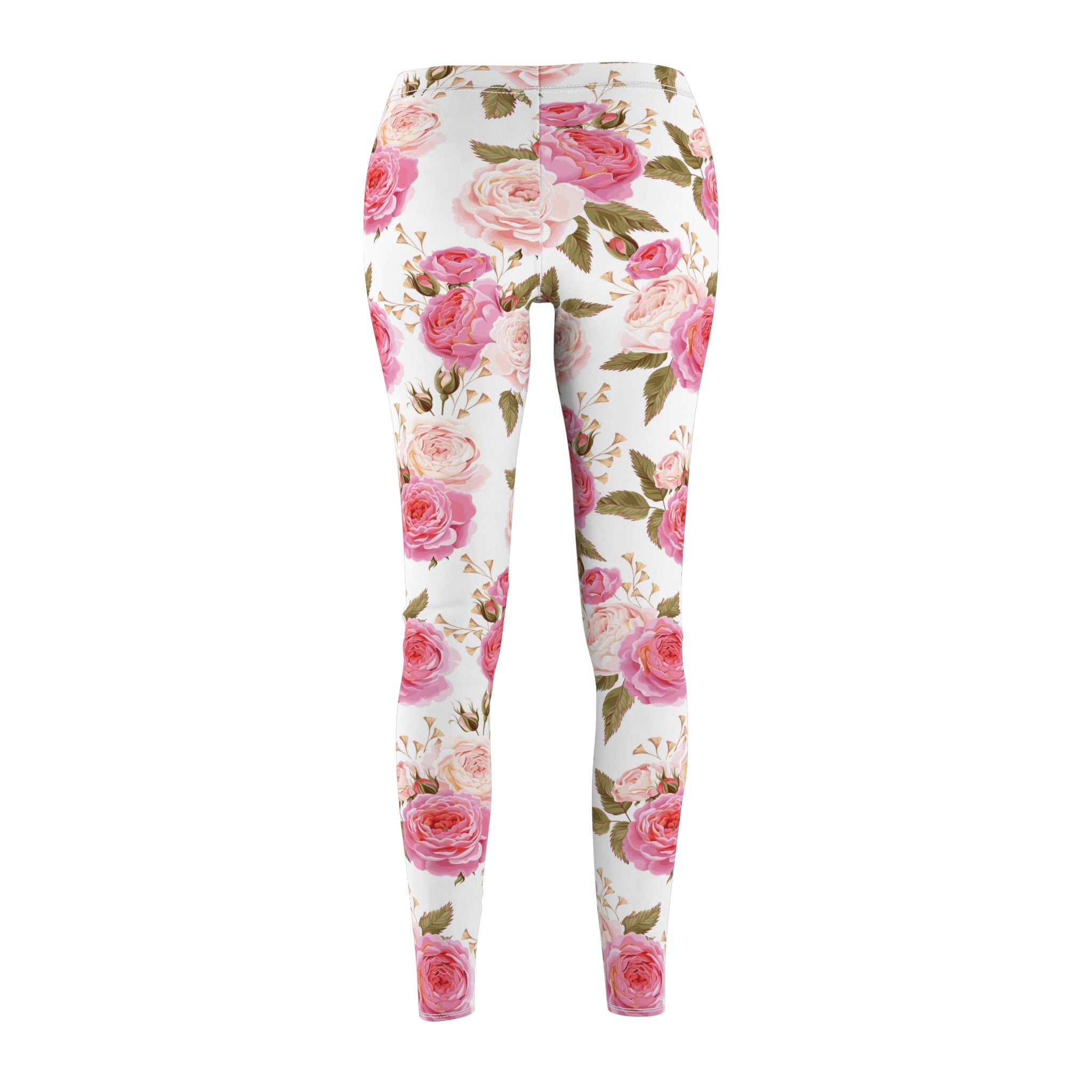 Cabbage Rose Floral Soft Touch Leggings Leggings Restrained Grace   