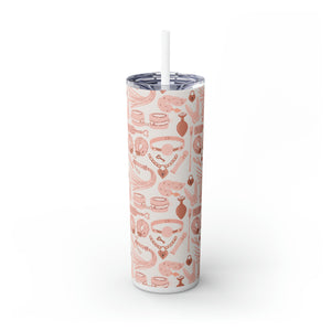 Blush Pink Kink - Insulated Steel Tumbler, 20oz Mug Restrained Grace Glossy White 20oz