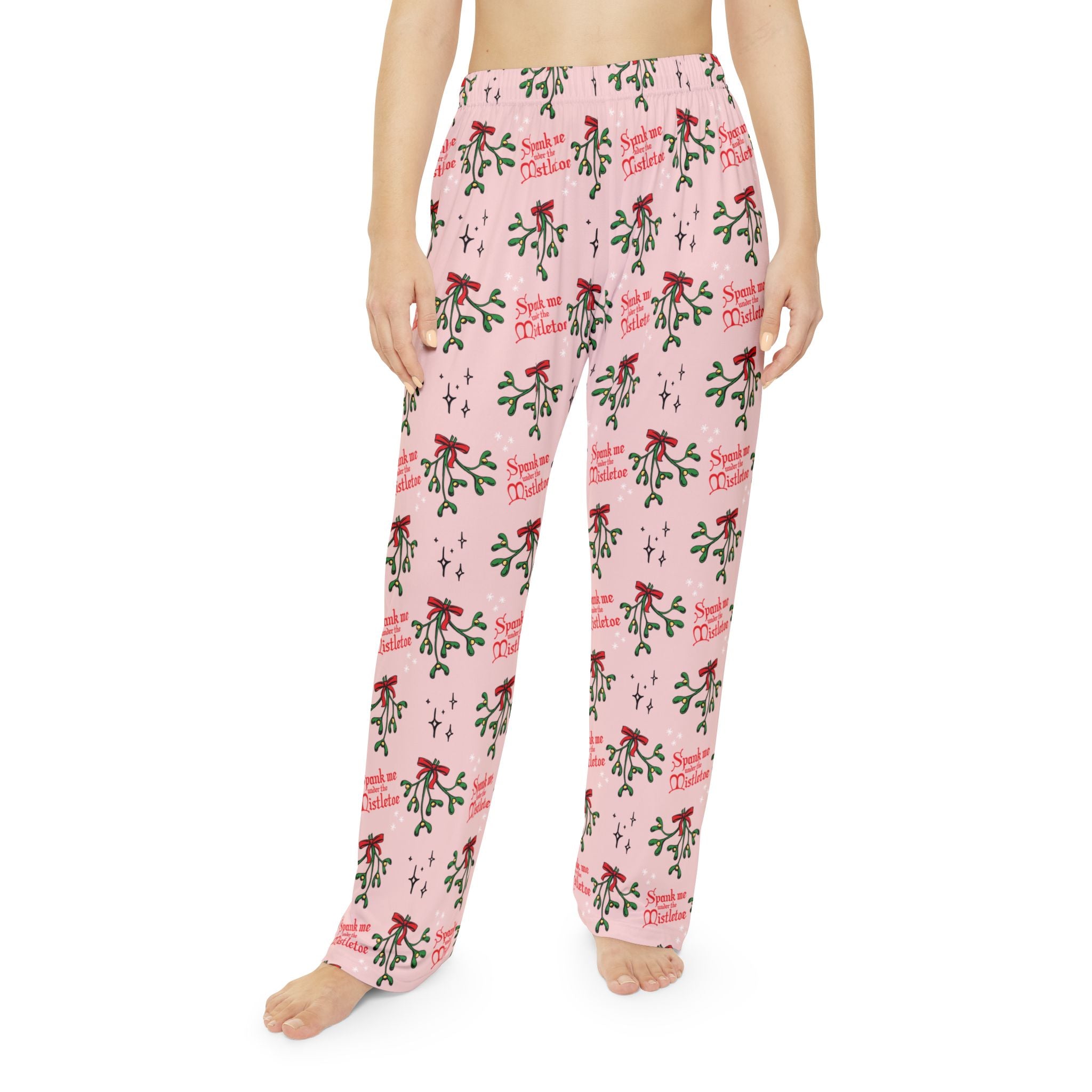 Spank Me Under the Mistletoe Pajama Pants - up to 6X Loungewear Printify