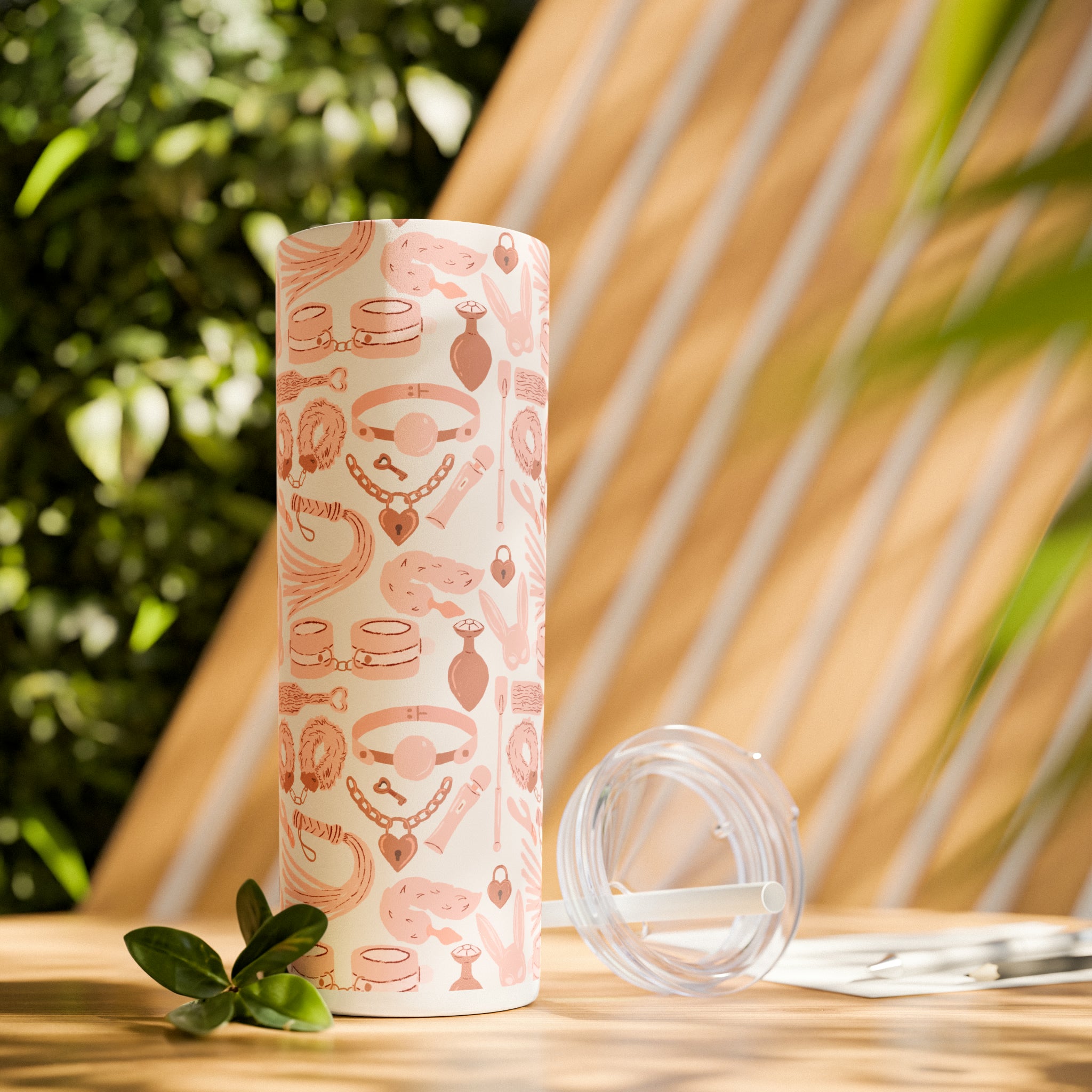 Blush Pink Kink - Insulated Steel Tumbler, 20oz Mug Restrained Grace   