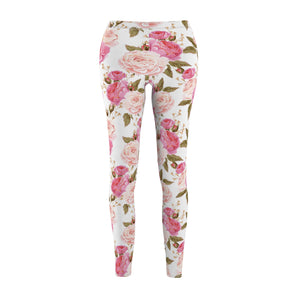 Cabbage Rose Floral Soft Touch Leggings Leggings Restrained Grace   