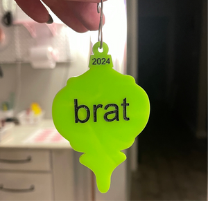 Brat Green Retro Christmas Ornament 2024 Ornament Restrained Grace   