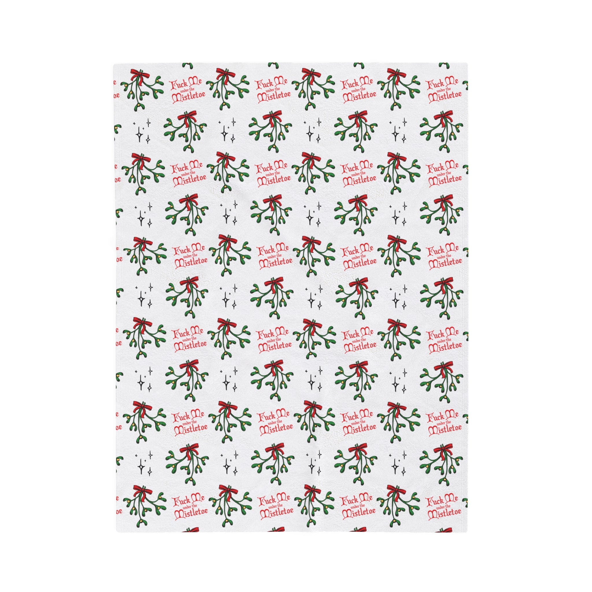 Fuck Me Under the Mistletoe - Velveteen Blanket All Over Prints Printify 30" × 40"  