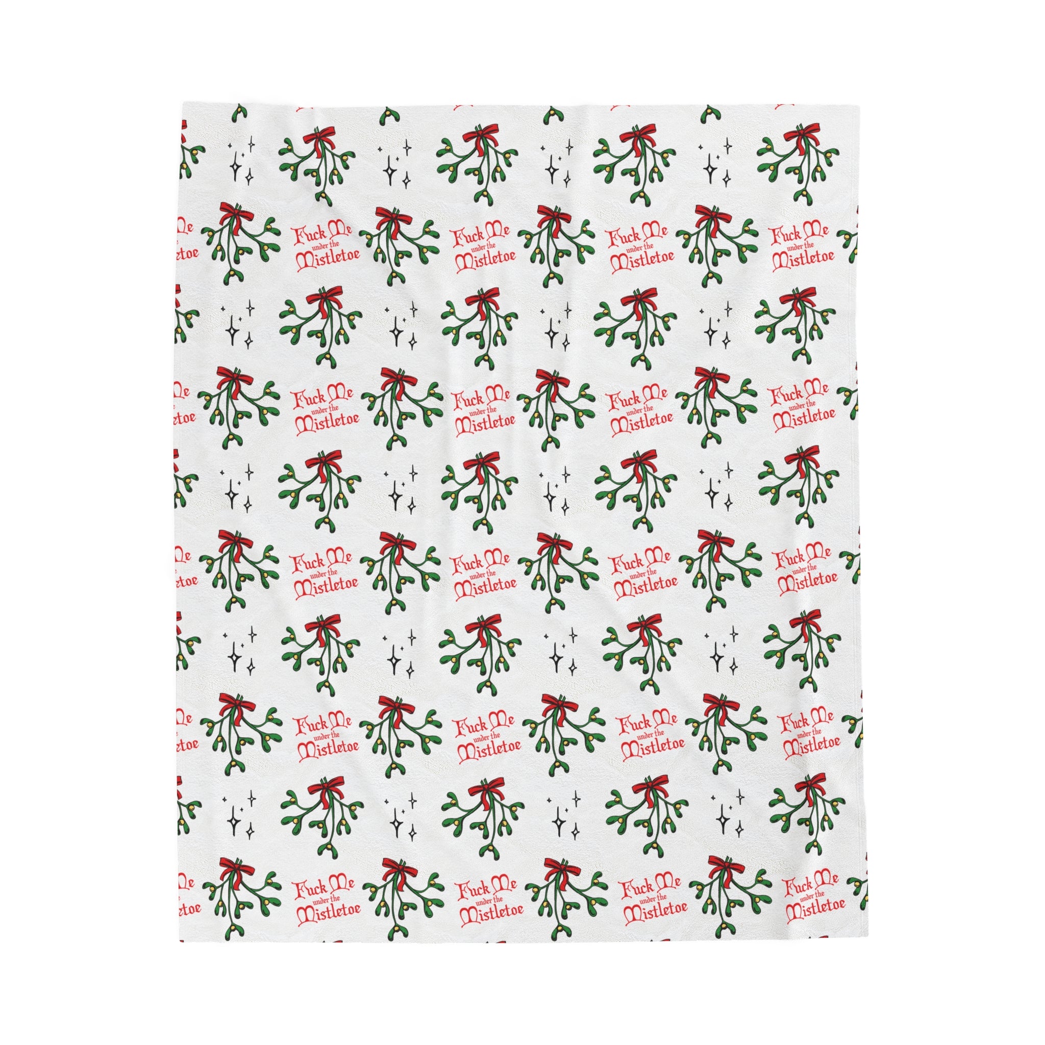 Fuck Me Under the Mistletoe - Velveteen Blanket Blanket Restrained Grace 50" × 60"  