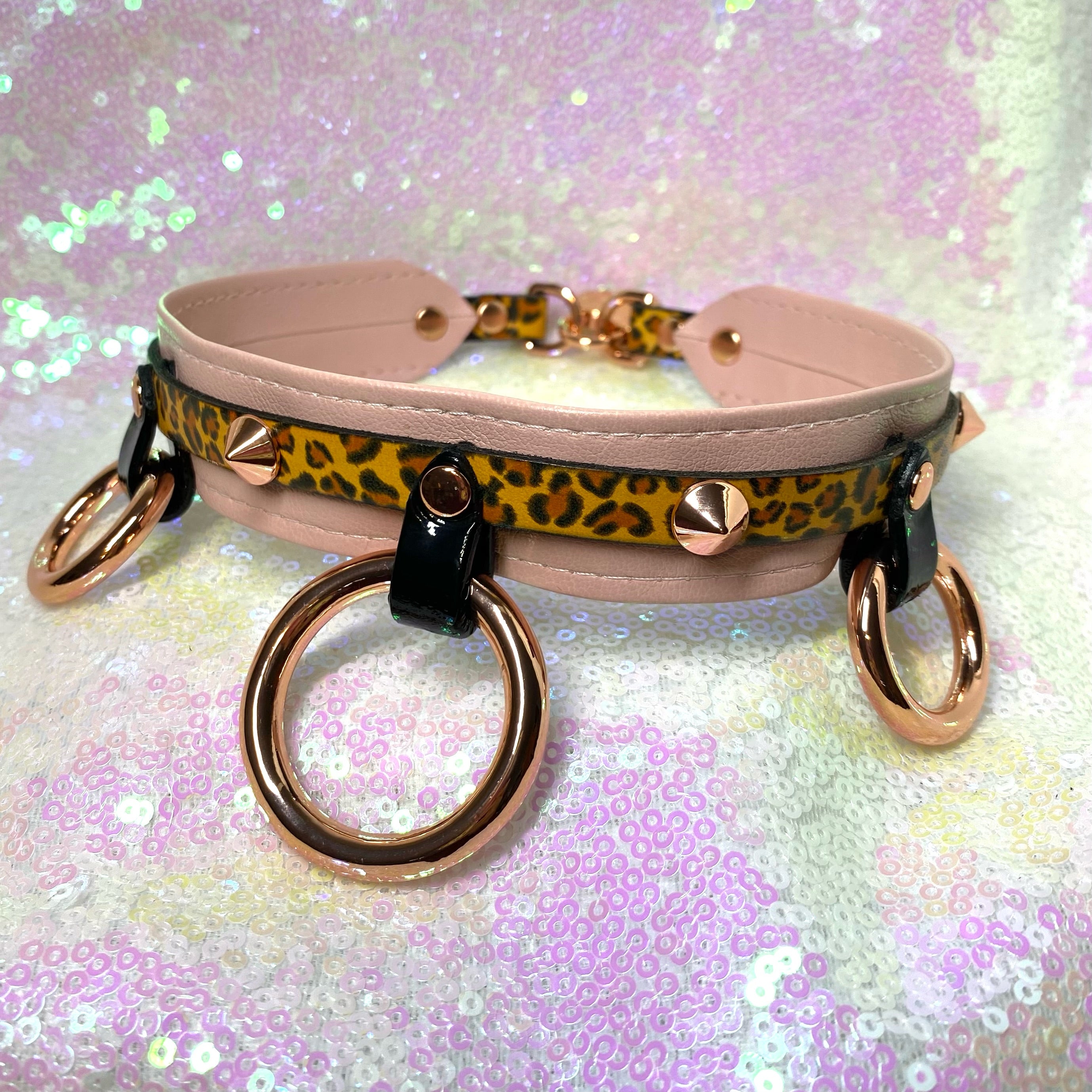 Sample Sale - Locking Layered Collar - Petal Pink and Rose Gold - 14" Collar Restrained Grace   