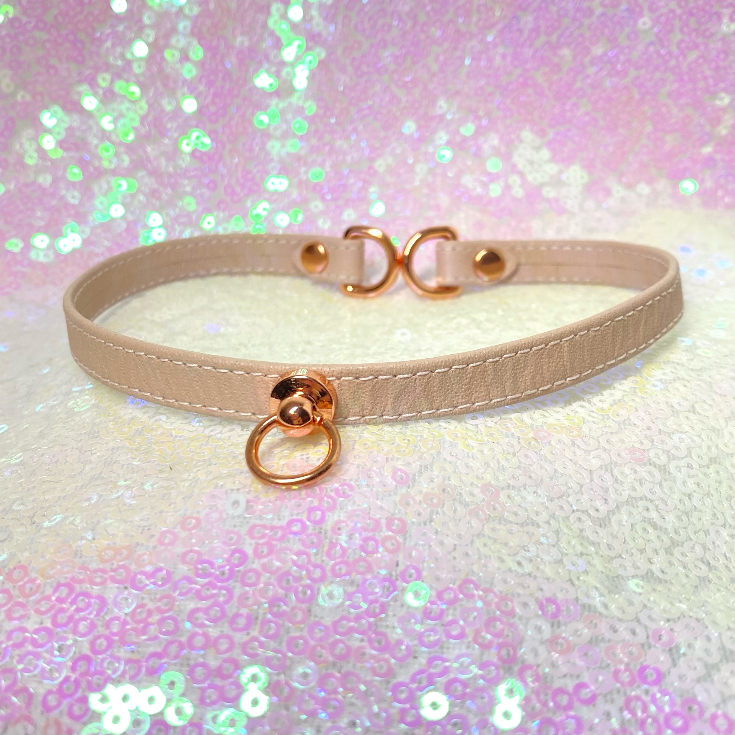 Sample Sale - Locking Mini Collar - Blush Pink and Rose Gold - 12" Collar Restrained Grace   