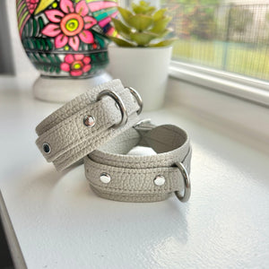 Dove Gray Deluxe Bondage Cuffs Cuffs Restrained Grace Silver 5"-7" 