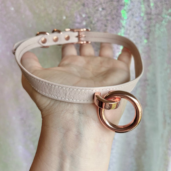 Sample Sale - Petite Collar - Blush Pink and Rose Gold - 15"-18" Sample Sale Restrained Grace   