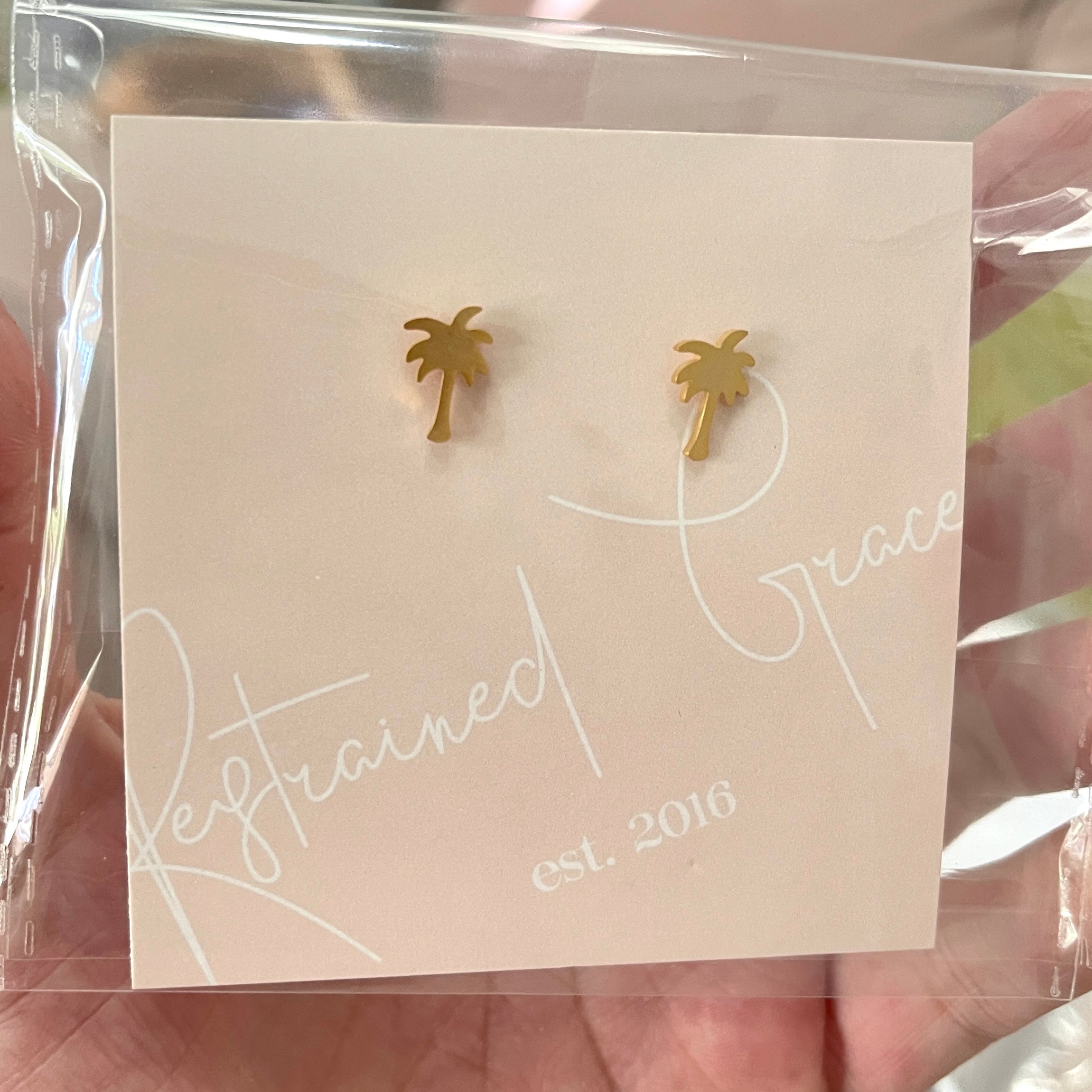 Sample Sale - Invasive Palm Tree Stud Earrings Earrings Restrained Grace   