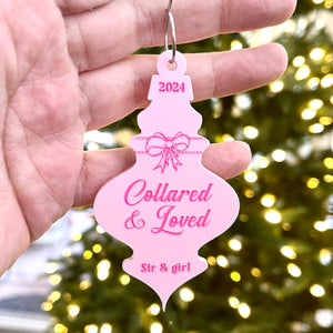 Personalized Collared and Loved Christmas Ornament - Custom BDSM Gift Ornament Restrained Grace