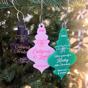 Personalized Kinky Little Christmas Ornament - Custom BDSM Gift Ornament Restrained Grace