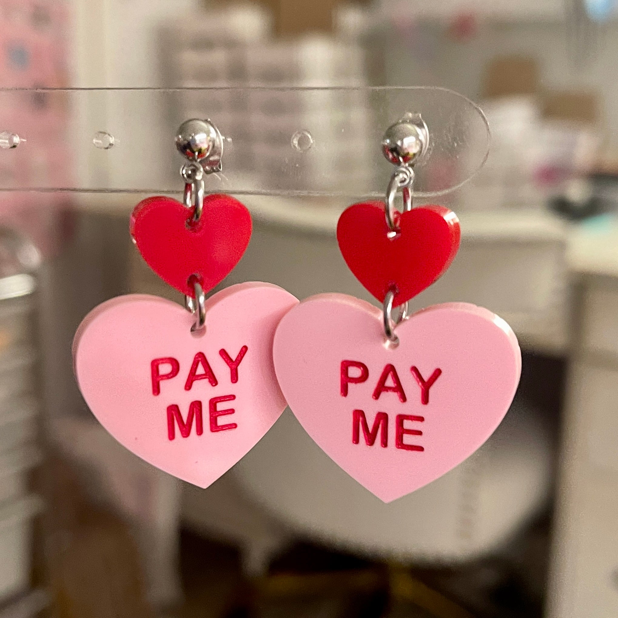 Pay Me Candy Heart Earrings Earrings Restrained Grace