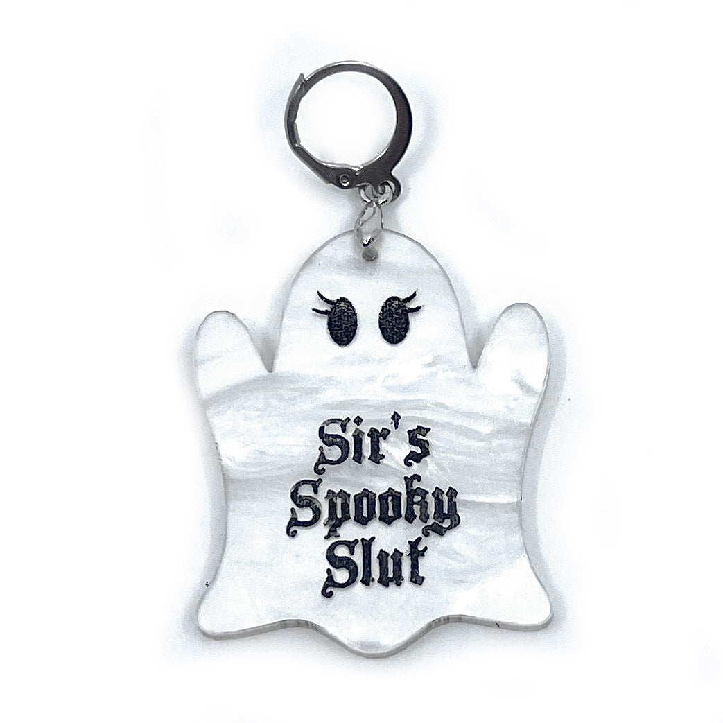 Personalized Cute Ghost BDSM Collar Tag Collar Tag Restrained Grace   