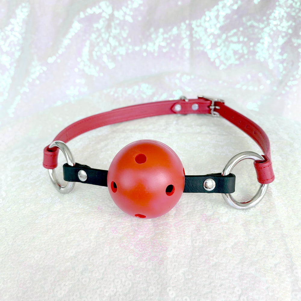 Quick-Release Ball Gag with Leather Collar