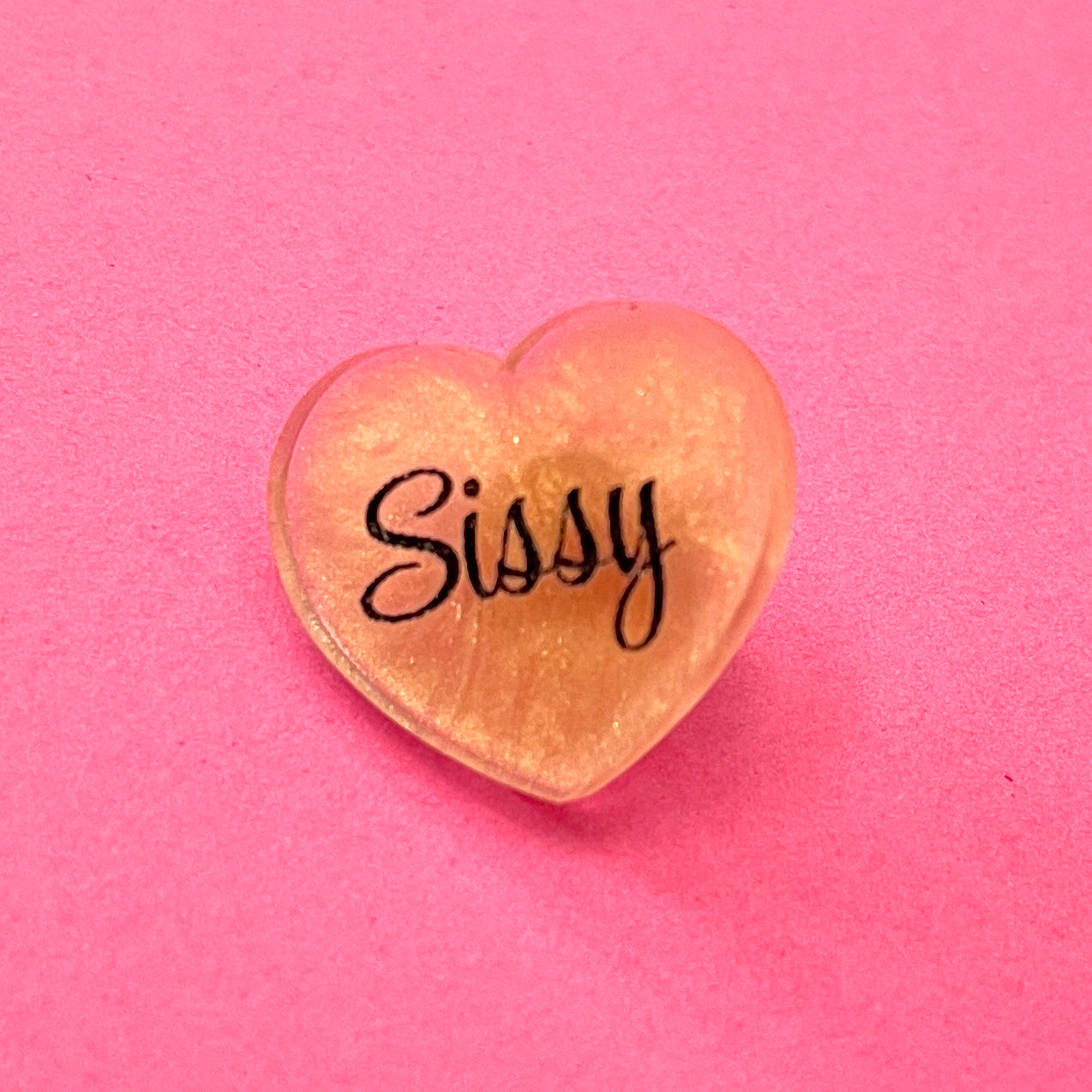 Sample Sale - Sissy Pink Shimmer Lapel Pin Pin Restrained Grace   