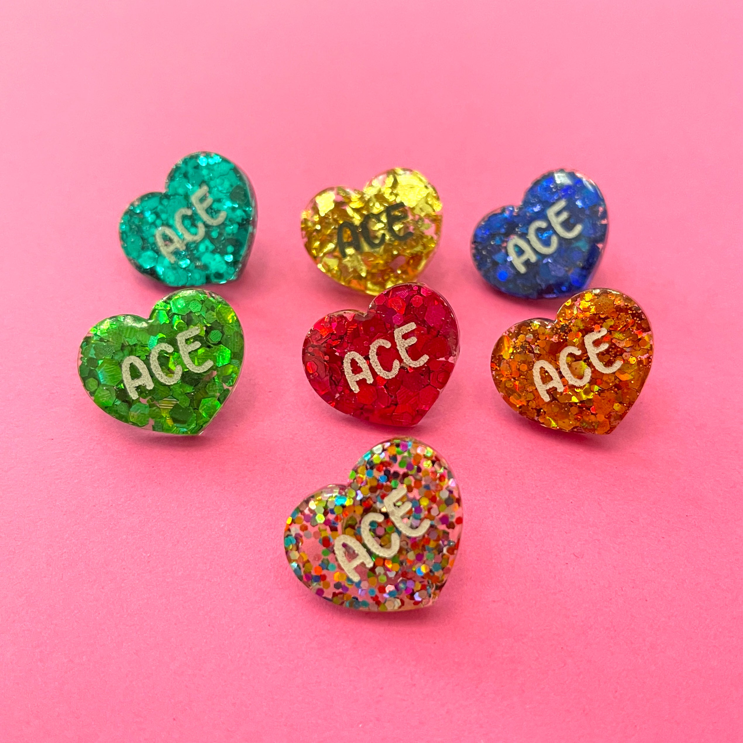 Sample Sale - Asexual Glitter Heart Lapel Pin Pin Restrained Grace   