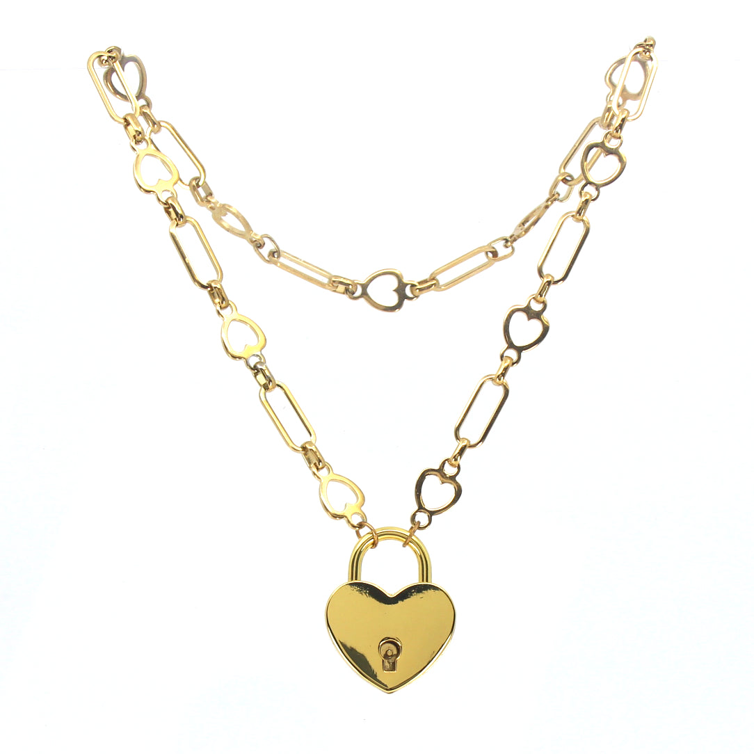 Heart Chain Day Collar - Stainless Steel Day Collar Restrained Grace   