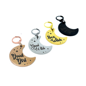 Design Your Own Steel Collar Tag - Crescent Moon Collar Tag Restrained Grace   