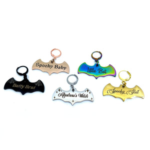 Design Your Own Steel Collar Tag - Bat Collar Tag Restrained Grace   