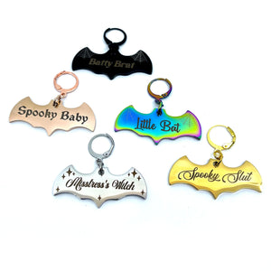 Design Your Own Steel Collar Tag - Bat Collar Tag Restrained Grace   