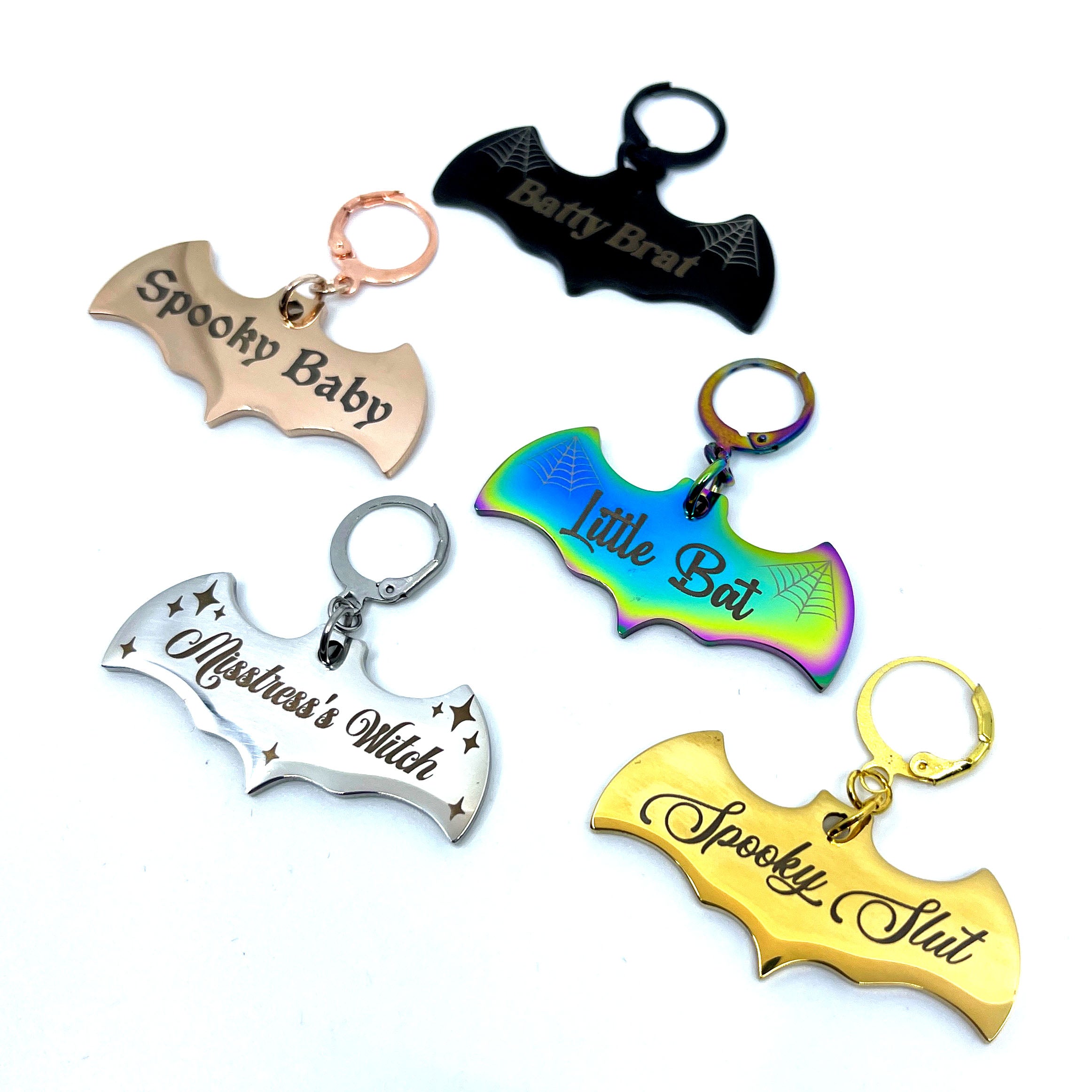 Design Your Own Steel Collar Tag - Bat Collar Tag Restrained Grace   