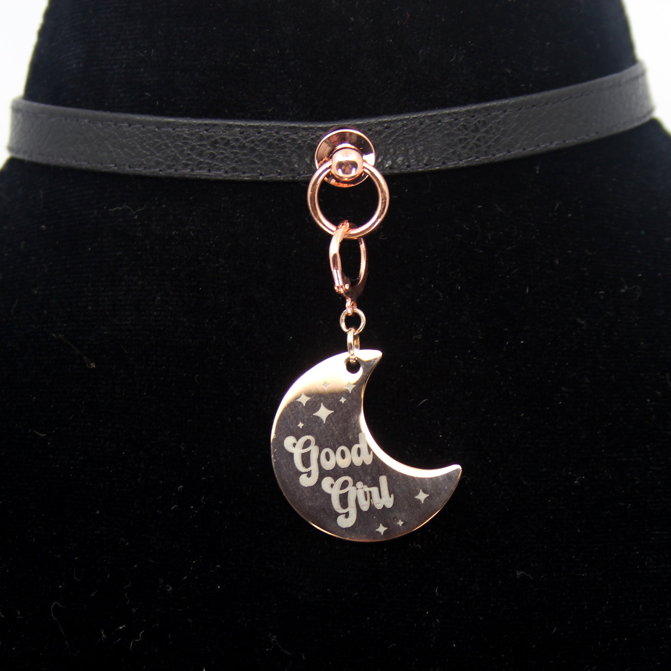 Design Your Own Steel Collar Tag - Crescent Moon Collar Tag Restrained Grace   