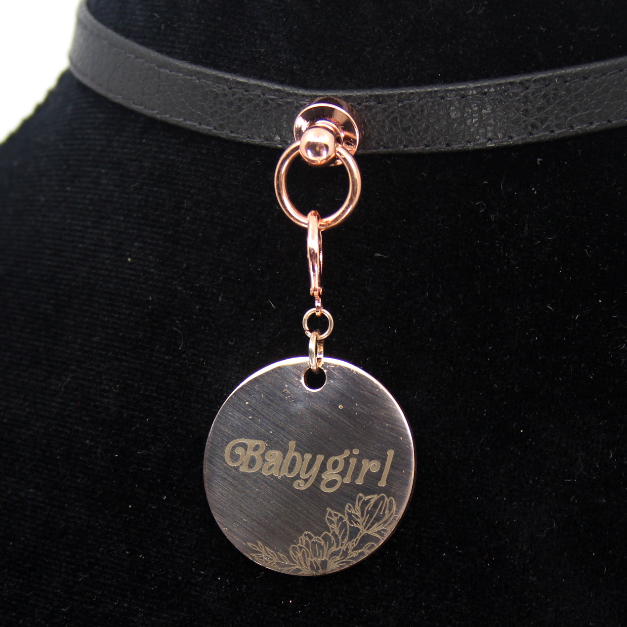 Design Your Own Steel Collar Tag - Large Round Collar Tag Restrained Grace   