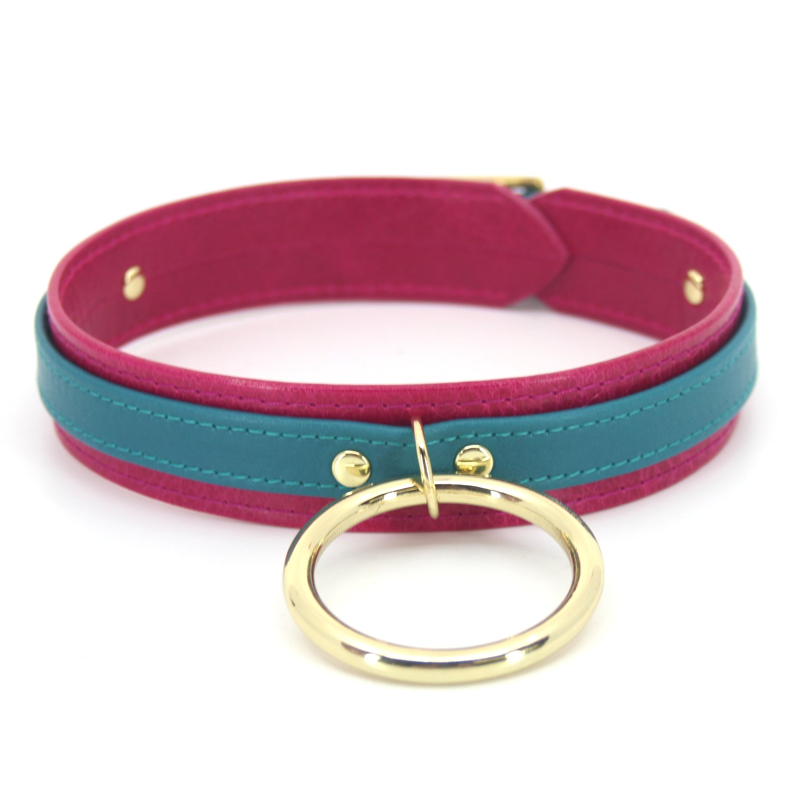 Teal and Fuchsia Deluxe Collar - Limited Edition Collar Restrained Grace   