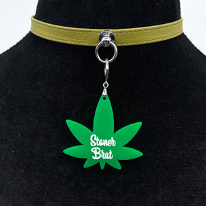 Design Your Own Acrylic Collar Tag - Weed Leaf Collar Tag Restrained Grace   