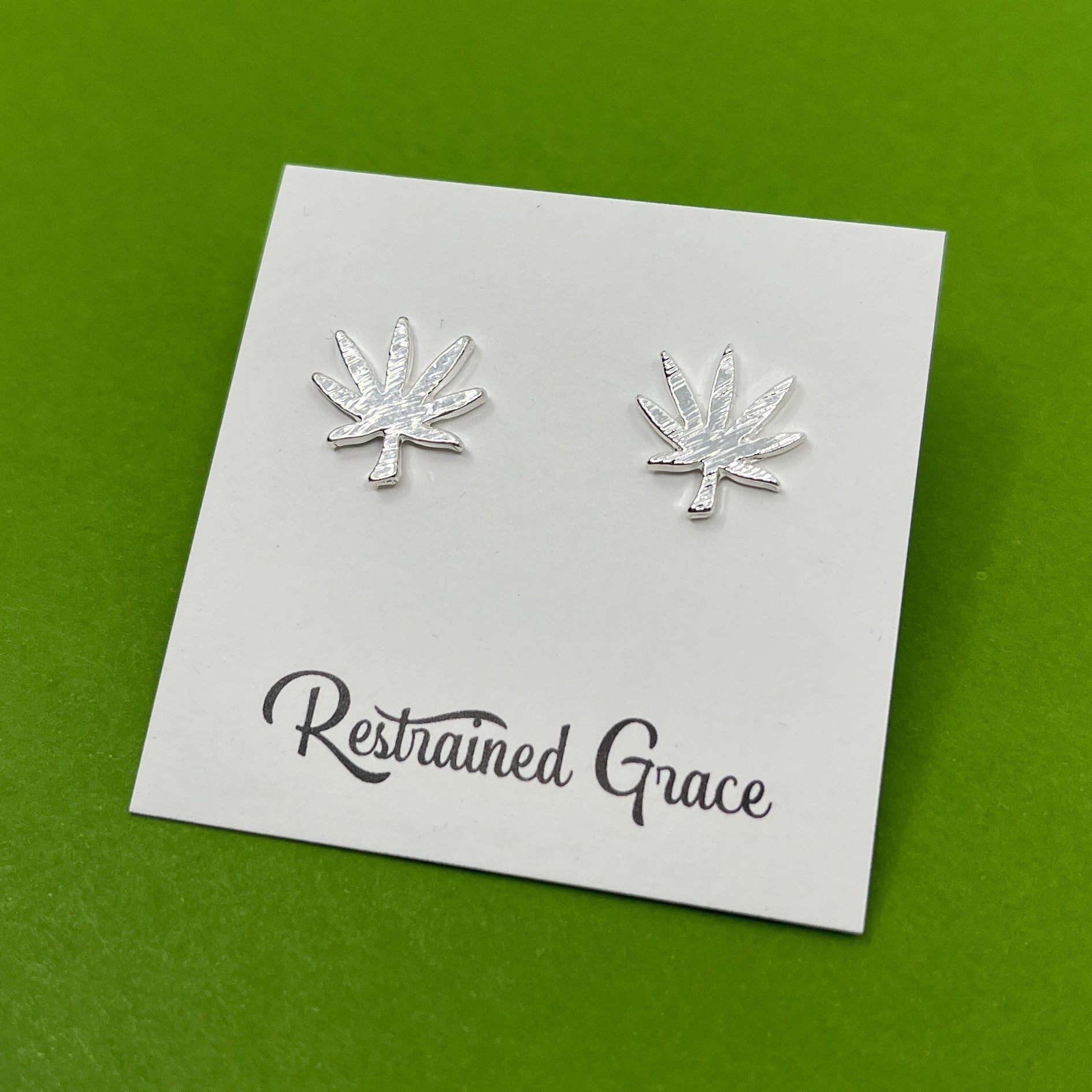 Pot Leaf Stainless Steel Stud Earrings Earrings Restrained Grace   